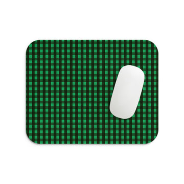 Green Checkers Mouse Pad