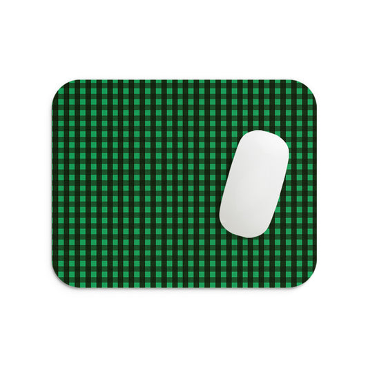 Green Checkers Mouse Pad