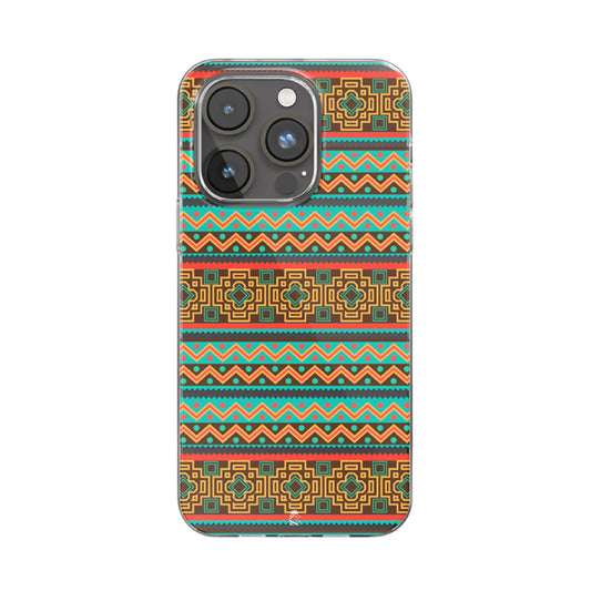 Aestheic Colourful Pattern Clear Silicone Case
