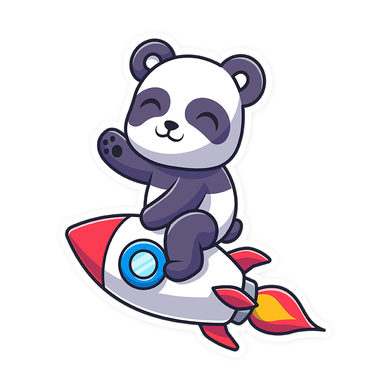 Flying Panda Laptop Sticker