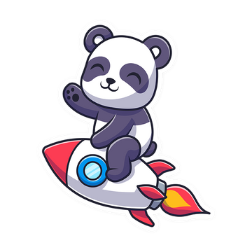 Flying Panda Laptop Sticker