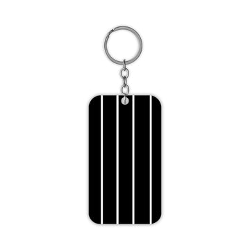 Black and White Lines Keychain