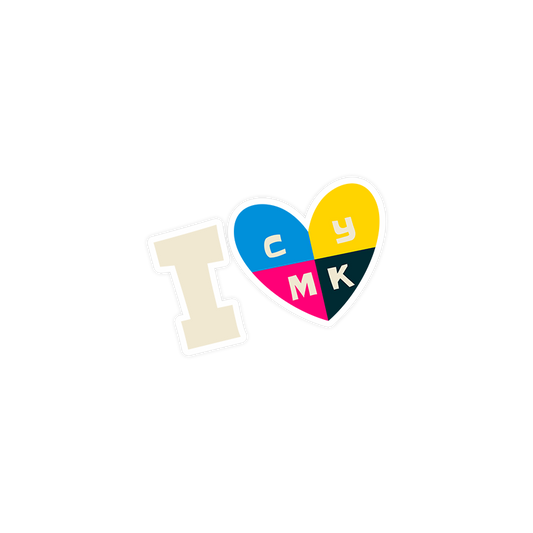 I love CMYK Laptop Sticker