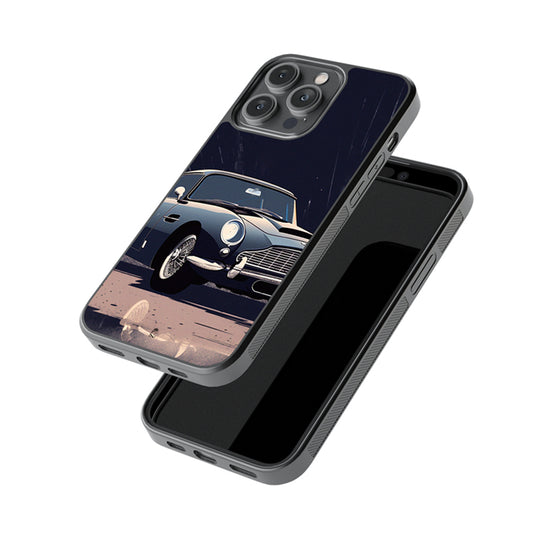Rainy Night Car Drive Glossy Metal Case