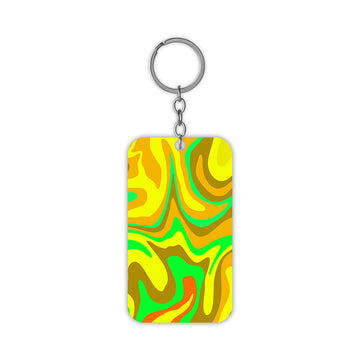 Yellow Swirls Keychain