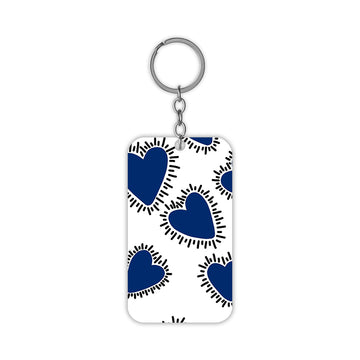 Pooky Blue Hearts Keychain