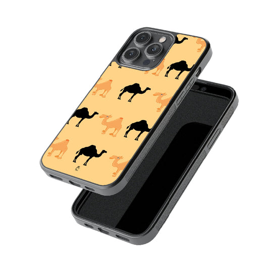 Desert Camel Pattern Glossy Metal Case