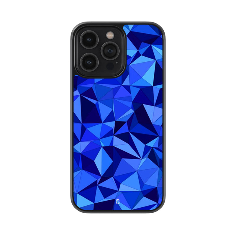 Ink Blue Prism Marble Glass Case