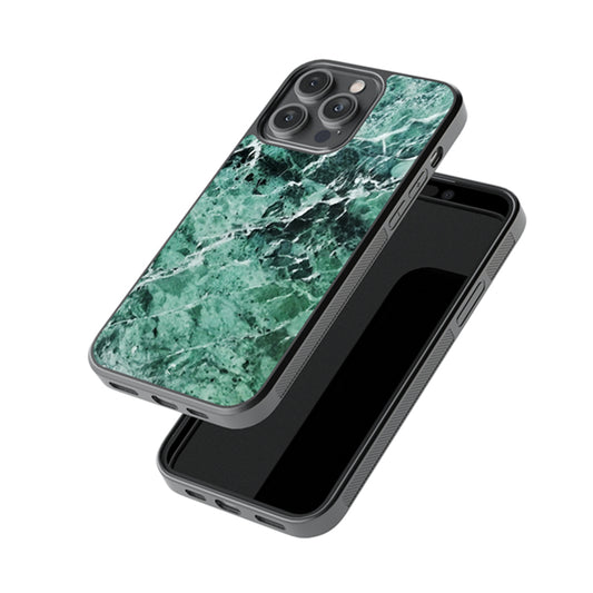 Green Prism Marble Glossy Metal Case