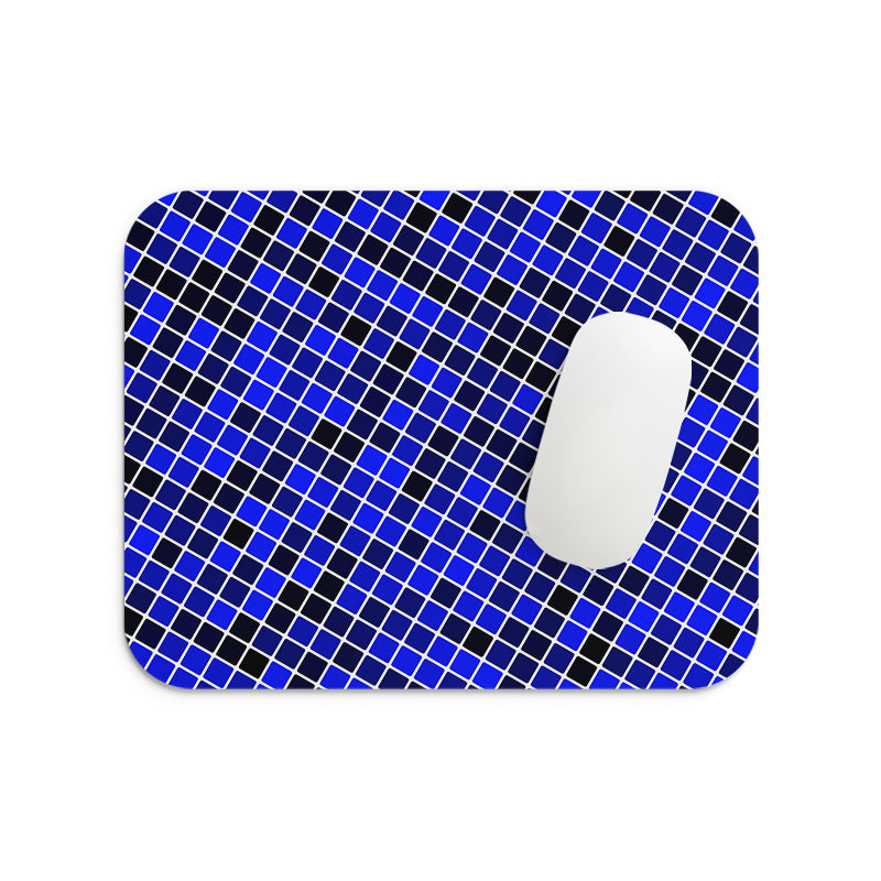 Blue Checkers Mouse Pad