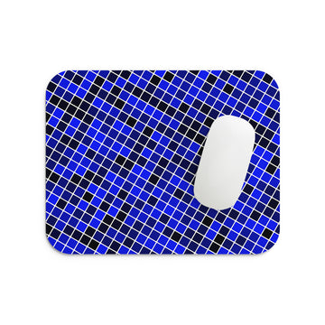 Blue Checkers Mouse Pad