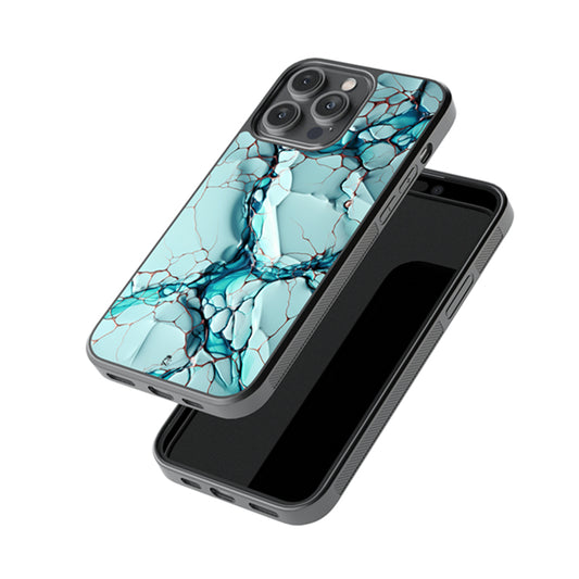 Blue Rojo Bilbao Marble Glossy Metal Case