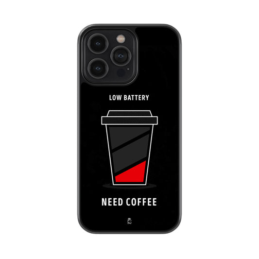 Low Battery Need Coffee  Glossy Metal Case