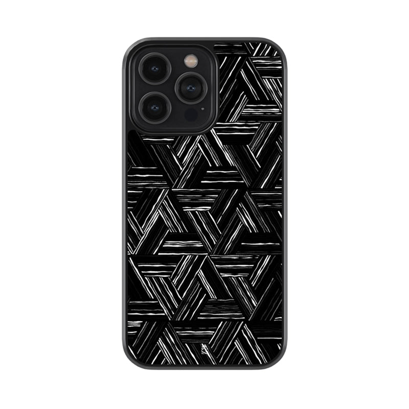 Black Basket Weave Pattern Glossy Metal Case