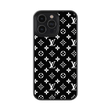Black Louis Vuitton Pattern Glossy Metal Case
