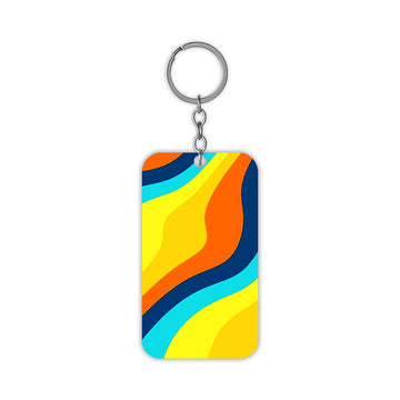 Colourful Liquid Waves Keychain