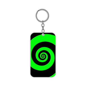 Green Illusion Circles Keychain