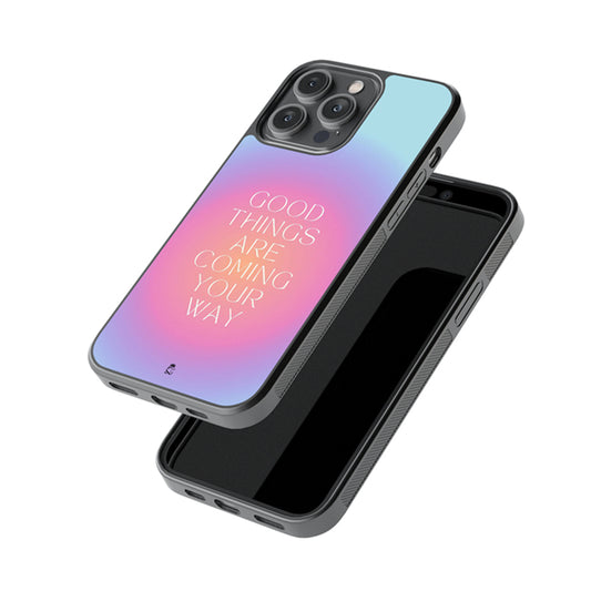 Good Things Are Coming On Way Gradient Glossy Metal Case