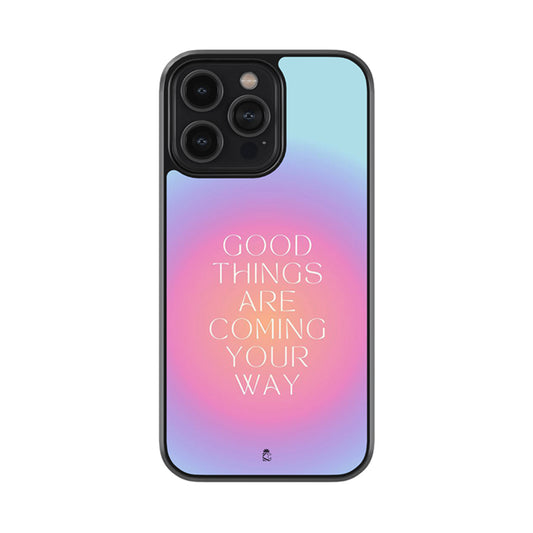 Good Things Are Coming On Way Gradient Glossy Metal Case