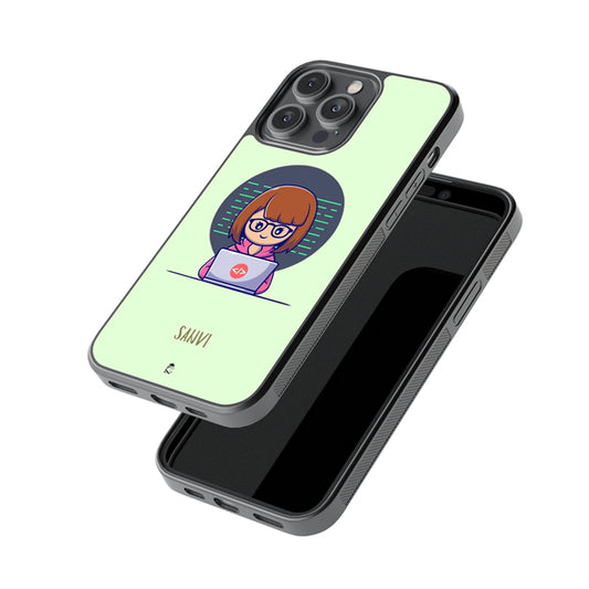 Custom Tech Coder Name Glossy Metal Case