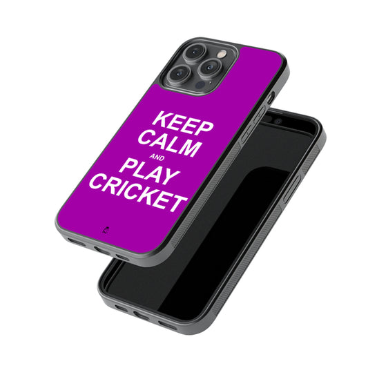 Kepp Calm and Play Cricket Glossy Metal Case