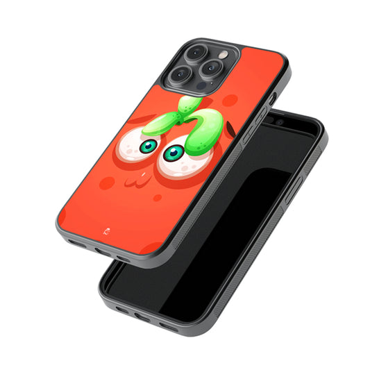 Cute Tomato Face Glossy Metal Case