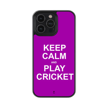 Kepp Calm and Play Cricket Glossy Metal Case