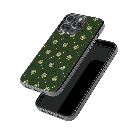 Ajrakh Saree Pattern Glossy Metal Phone Case
