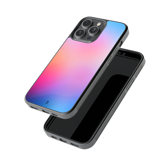 Light Pink Blue Gradient Glossy Metal Case