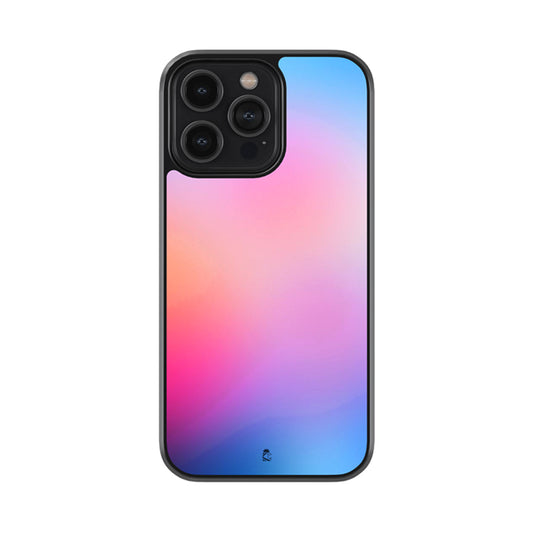Light Pink Blue Gradient Glossy Metal Case