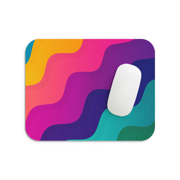 Colourful Waves Mouse Pad