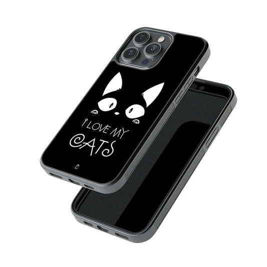 I Love my Cats Glossy Metal Case