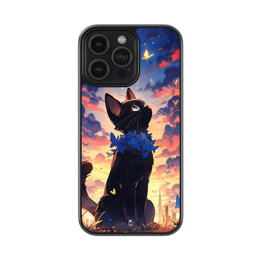 Kitty Cat Gaze At The Skies Glossy Metal Case