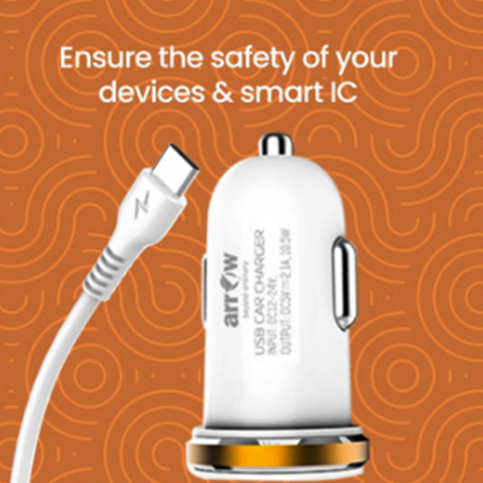 Arrow Dual USB 2.1A Speed  Car Charger Type C