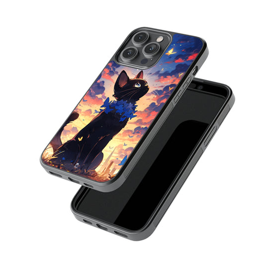 Kitty Cat Gaze At The Skies Glossy Metal Case