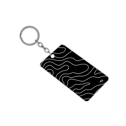 Black Topography Keychain