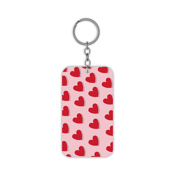 Red Heart Pattern Keychain