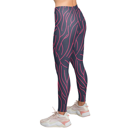 Fuchsia Bends High Waist Leggings