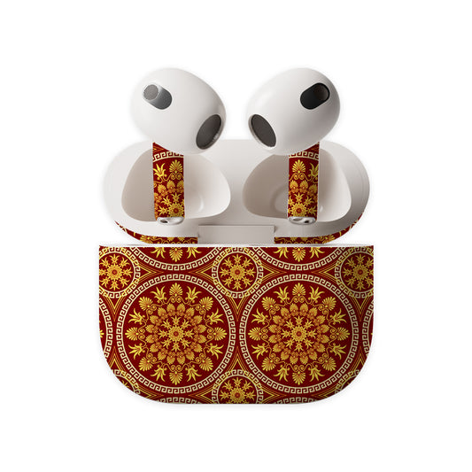 Red and Gold Mandala Earbuds Skin