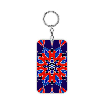 Red & Blue Mandala Keychain