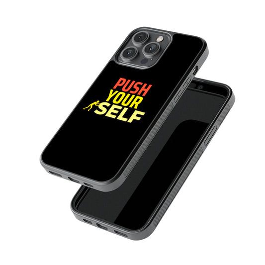 Push Your Self Glossy Metal Case