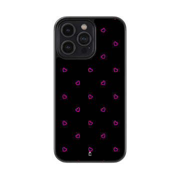 Purple Hearts Pattern Glossy Metal Case