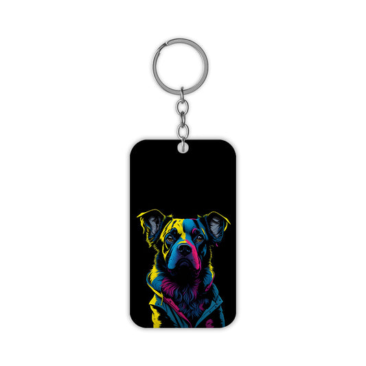 Abstractive Dog Keychain