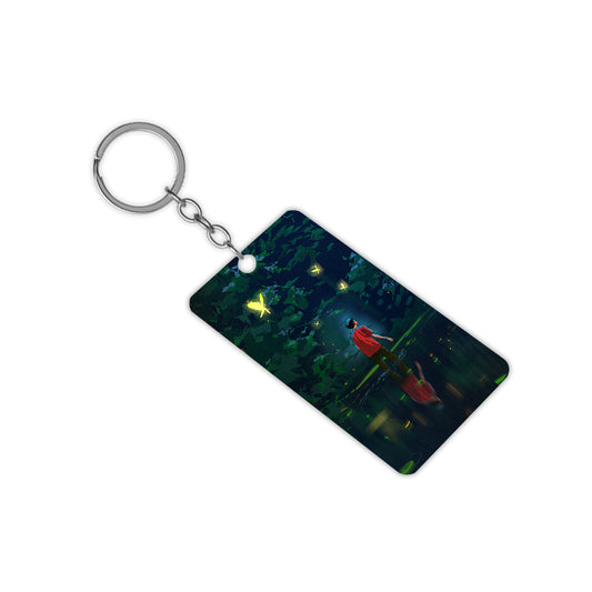 Boy Night Forest Travel Keychain