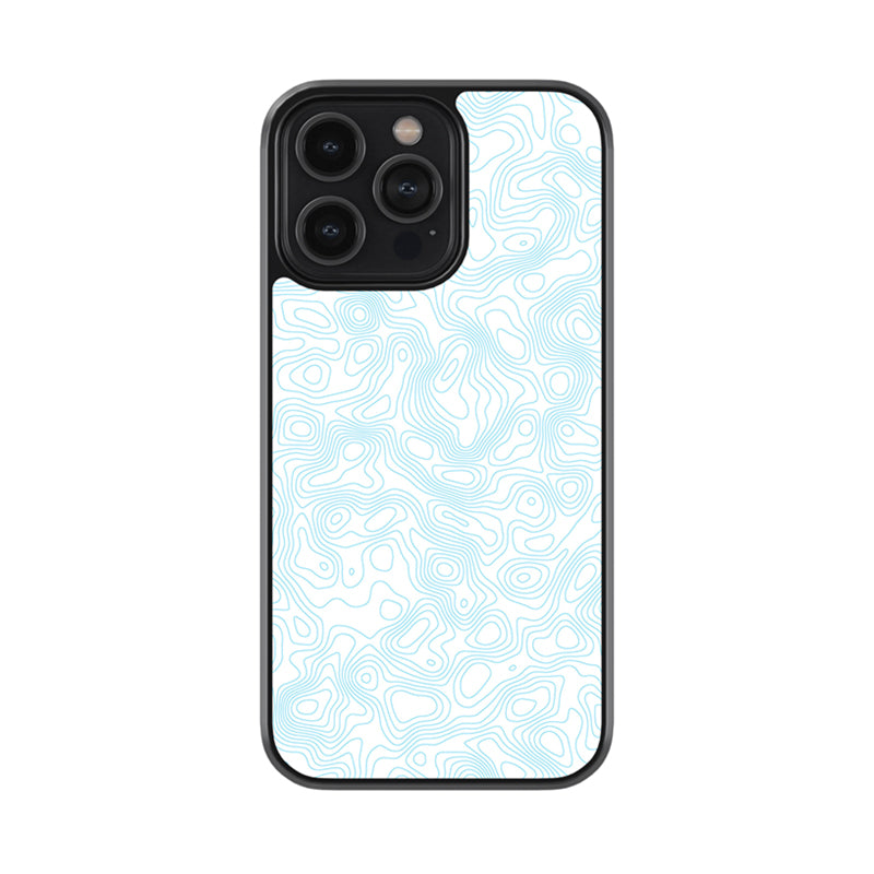 Baby Blue Topography Glossy Metal Case
