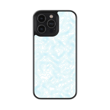 Baby Blue Topography Glossy Metal Case