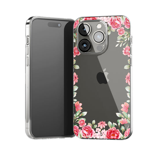 Rose Flower Frame Clear Silicone Case