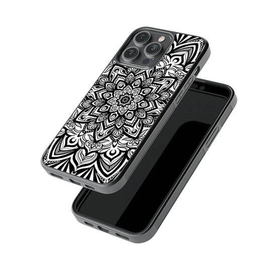 Black and White Mandala Glossy Metal Case