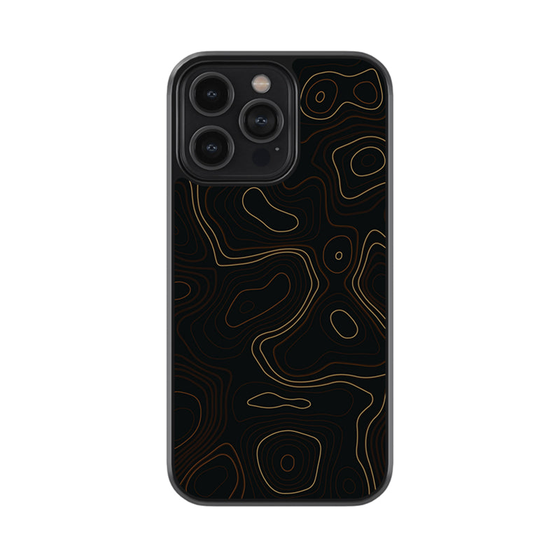 Coffee Brown Topography Glossy Metal Case