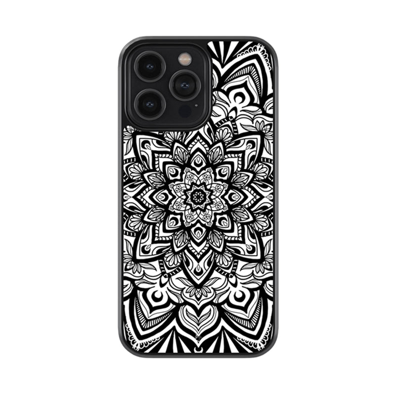 Black and White Mandala Glossy Metal Case